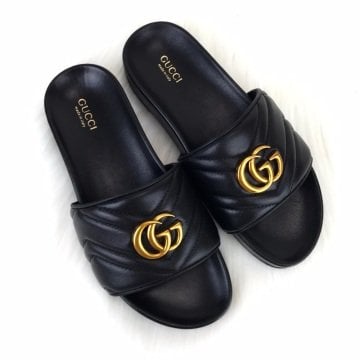 GUCCİ MARMONT SLİDES TERLİK %100 HAKİKİ DERİ