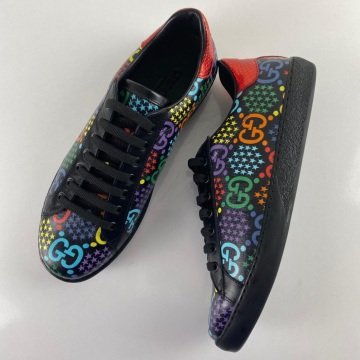 GUCCİ ACE BLACK GG PSYCHEDELİC SNEAKER %HAKİKİ DERİ