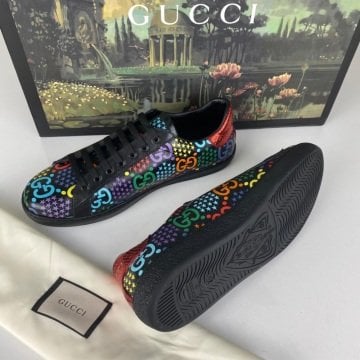 GUCCİ ACE BLACK GG PSYCHEDELİC SNEAKER %HAKİKİ DERİ