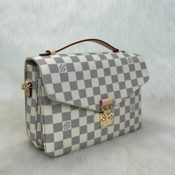 METIS POCHETTE DAMIER AZUR %100 HAKIKI VEJITAL DERI