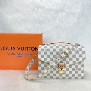 METIS POCHETTE DAMIER AZUR %100 HAKIKI VEJITAL DERI