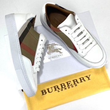 BURBERRY HOUSE CHECK AND LEATHER SNEAKERS %HAKİKİ DERİ