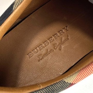 BURBERRY HOUSE CHECK AND LEATHER SNEAKERS %HAKİKİ DERİ