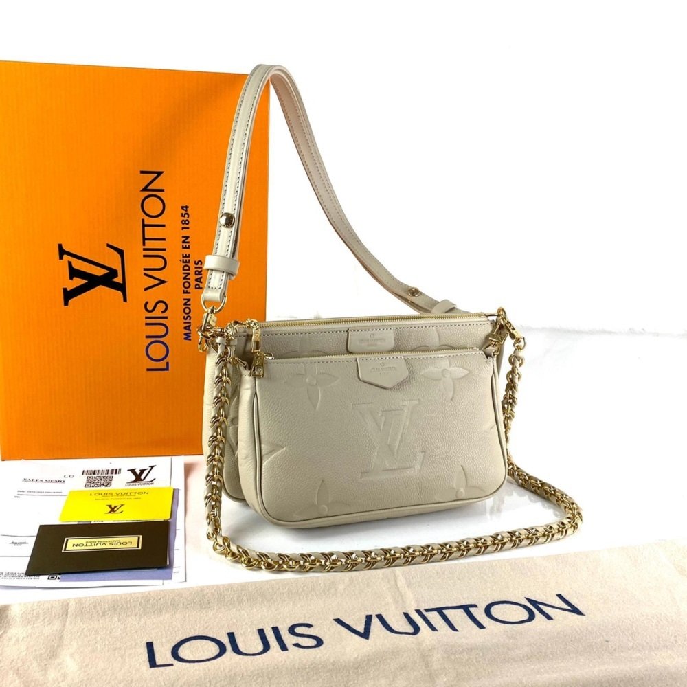 Louis Vuitton Multi Pochette Accessoires Oversized Empreinte %100 Hakiki deri