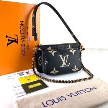 Louis Vuitton Multi Pochette Accessoires Bicolor Empreinte %100 Hakiki deri