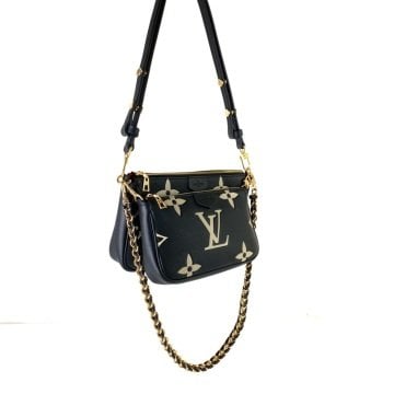 Louis Vuitton Multi Pochette Accessoires Bicolor Empreinte %100 Hakiki deri