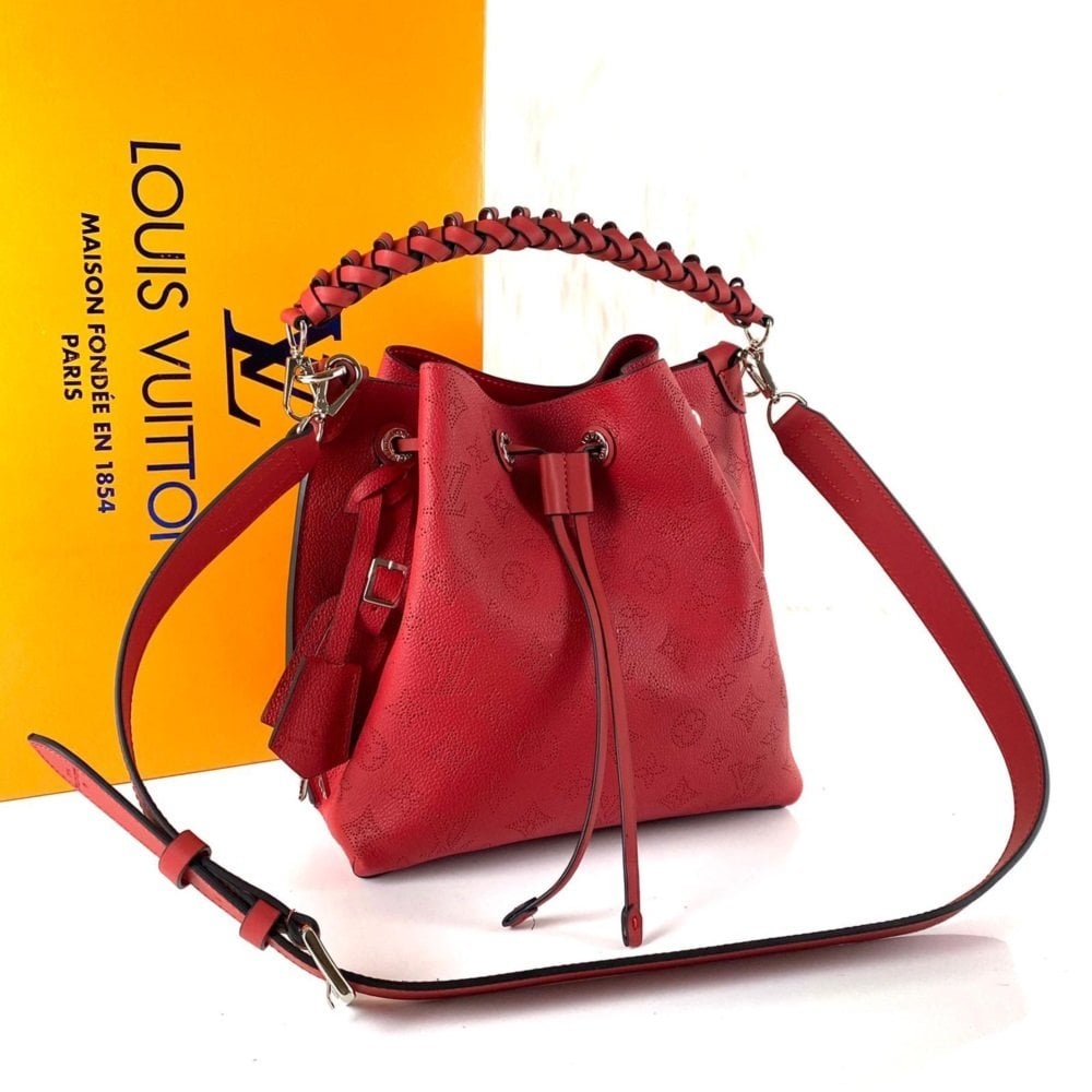 LOUIS VUİTTON MURİA BUCKET BAG %100 HAKİKİ DERİ KIRMIZI