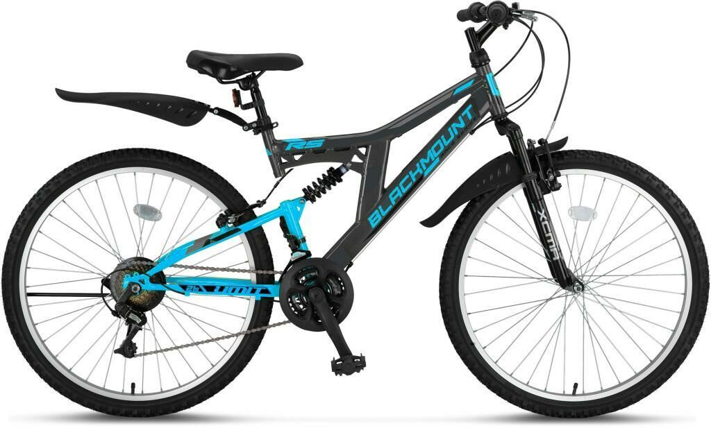Ümit Blackmount 24 Jant Çift Amortisörlü Bisiklet 2429 (140-160 cm arası boy) Mavi Antrasit