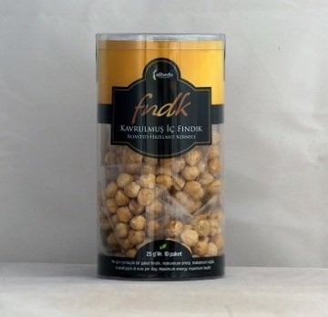 250 gr Kavrulmuş İç Fındık, (25gX10Ad pp paket) PVC Silindir