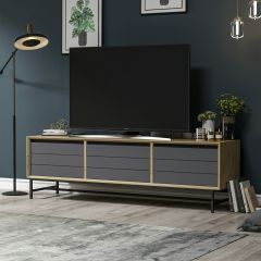 Minar Lery Tv Ünitesi Soft - Artisan/Mat Siyah/Antrasit