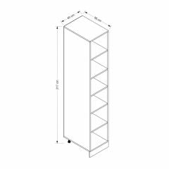 MİNAR 40 CM MUTFAK BOY DOLABI BEYAZ ANTRASİT D40-MCBA1