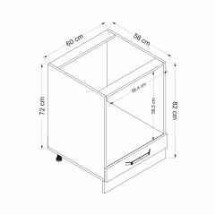 Minar Mutfak Alt Modül 1K 60Cm Ank Dolap Beyaz/Dore - D1