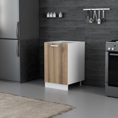 Minar Mutfak Alt Modül 1K1R 50Cm Dolap Beyaz/Dore - D1