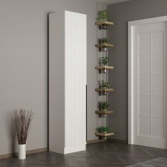 Minar Kale 210 Cm 1 Kapaklı 1B Raf Portmanto Byz Mbr Çizgili Byz