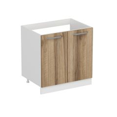 Minar Mutfak Alt Modül 2K 80Cm Evye Dolap Beyaz/Dore - D1