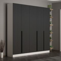 Minar Kale 210 Cm 5 Kapaklı 3B Raf Portmanto Byz Mbr Çizgili Ant