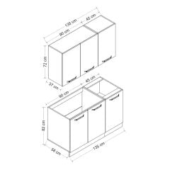 Minar 135 Cm Mutfak Dolabı Beyaz 135-B1