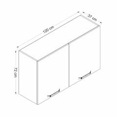 Minar Mutfak Üst Modül 2Dk1R 120Cm Dolap Beyaz - B1