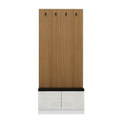Minar Kale Dekor Panel Ayakkabılık Minderli Beyaz Eskitme Beyaz