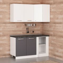 Minar 150Cm Köşe Mutfak Dolabı - Beyaz/Antrasit K150-A1