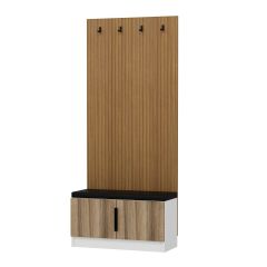 Minar Kale Dekor Panel Ayakkabılık Minderli Beyaz Dore Plus