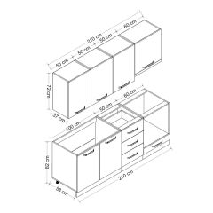 Minar 210 Cm Mutfak Dolabı Beyaz 210-B8
