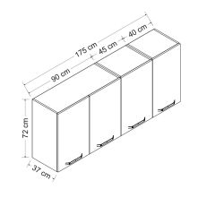 Minar 175 Cm Mutfak Dolabı Beyaz 175-B1-Üst Modül