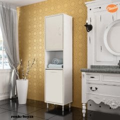 MODİLAYN KİRLİ ÇAMAŞIR DOLABI ÜÇ RAFLI DÜŞER KAPAKLI SEPETLİ BANYO DOLABI