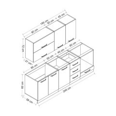Minar 245 Cm Mutfak Dolabı Beyaz 245-B4
