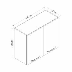 Minar Mutfak Modül Üst 2Dk1R 90Cm Dolap Byz Mebran C Antrasit