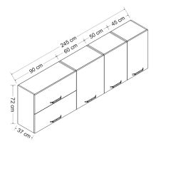 Minar 245 Cm Mutfak Dolabı Beyaz 245-B2-Üst Modül