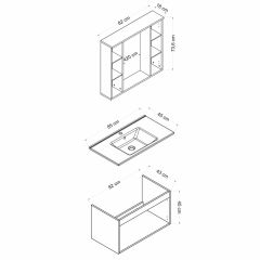 Nika Banyo Dolabı 85Cm As2K+2K1A+Etj Beyaz