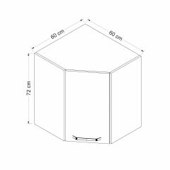 Minar Mutfak Modül Üst 1Dk1R 60Cm Köşe Dolap Byz Mebran C Byz