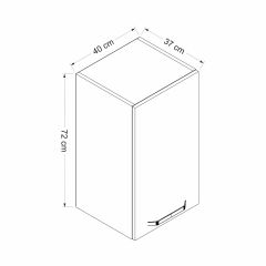 Minar Mutfak Modül Üst 1Dk2R 40Cm Dolap Byz Aliminyum Füme Cam