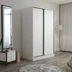 Minar Kale 2 Kapaklı Sürgülü Dolap 120 Cm - Beyaz