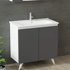 Nika Banyo Dolabı 85Cm Ay2K+2K1A+Etj Beyaz Antrasit