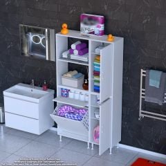 Modilayn Kirli Çamaşır Dolabı Banyo Dolabı Çok Amaçlı Dolap