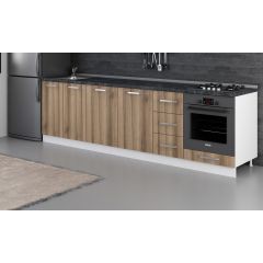 Minar 280 Cm Mutfak Dolabı Beyaz Dore 280-D6-Alt Modül
