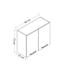 Minar 90 Cm Mutfak Dolabı Beyaz 90-B1-Üst Modül