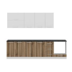 Minar 280 Cm Mutfak Dolabı Beyaz Dore 280-D6