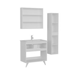 Minar Banyo Dolabı 85Cm Ay2K1Ç+2K2A+Etj+Boy Beyaz