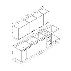 Minar 290 Cm Mutfak Dolabı Beyaz 290-B3