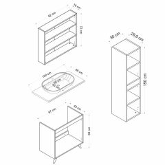 Minar Banyo Dolabı 100Cm Ay2K+2K2A+Tzg+Boy Beyaz