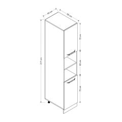 Minar 40 Cm Mutfak Boy Dolabı - Beyaz/Antrasit D40-A2