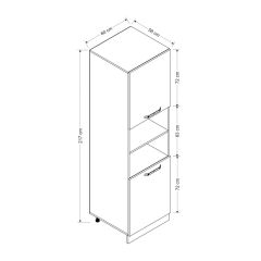 Minar 60 Cm Mutfak Boy Dolabı - Beyaz/Antrasit D60-A2