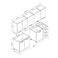Minar 255 Cm Mutfak Dolabı Beyaz 255-B9