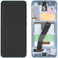 Samsung Galaxy S20 SM-G980 Lcd Ekran Dokunmatik Çıtalı Mavi