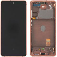 Samsung Galaxy S20 FE SM-G780 Lcd Ekran Dokunmatik Çıtalı Turuncu