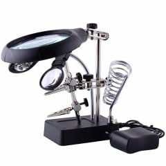 MG16129-C Saatçiler İçin Büyüteçli Havya Standı