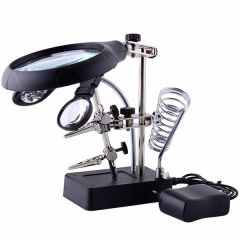MG16129-C Tamirciler İçin Büyüteçli Havya Standı